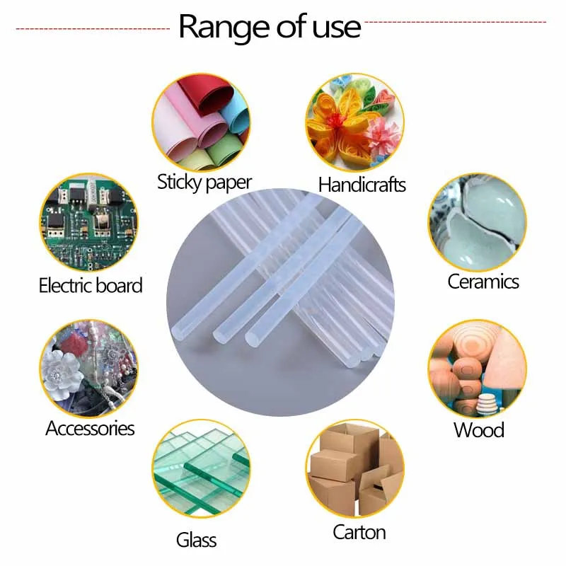 Glue gun stick 7mm x 280mm 10pcs Hot melt glue Silicone bars for crafts Home DIY Glues Tools Transparent Hot melt glue gun stick (2)