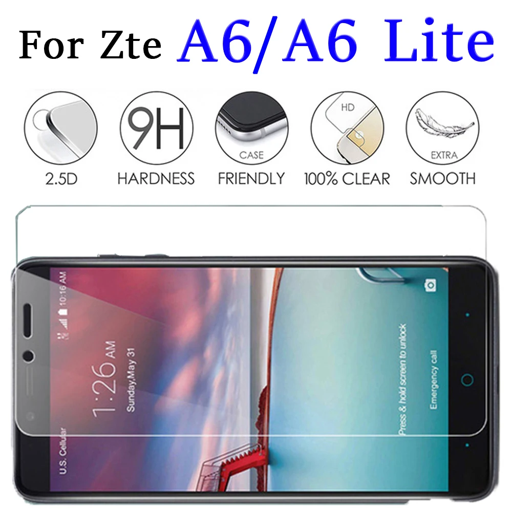 

Protective Glass For ZTE Blade A6 A6 a6 A 6 Lite Glass Protection Original Tempered Glas Screen Protector Premium Protect Film