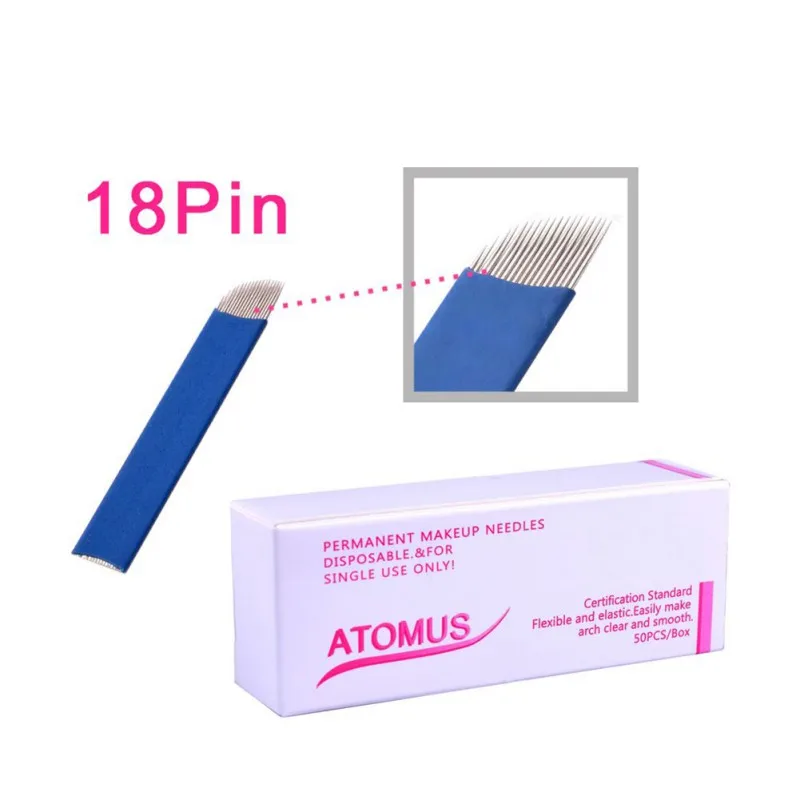 

Pro 50 PCS Lamina Tebori 18 Pin U Shape Tattoo Needles Permanent Makeup Eyebrow Embroidery Blade For Microblading Manual Pen