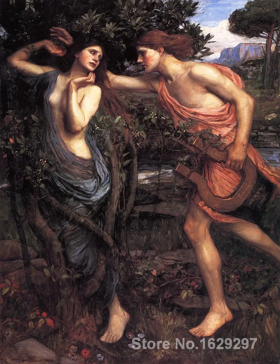 wall art modern Apollo and Daphne John William Waterhouse Paintings Hand painted High quality | Дом и сад