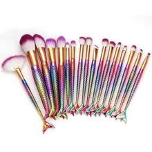 New Mermaid Makeup Brushes Foundation Eyebrow Eyeliner Blush Cosmetic Concealer Brushes Fishtail Makeup Brushes pincel sereia 12pcs cosmetic makeup brushes set foundation powder eyebrow lip eyeliner blush cosmetic concealer cosmetic brushes tools kit 11