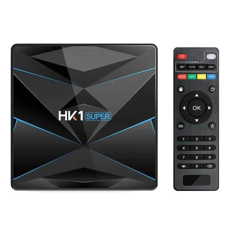 HK1 супер Android 9,0 Smart tv Box 4 Гб + 32 ГБ RK3318 четырехъядерный 64 бит Cortex-A53 2,4 г/5 г WiFi телеприставка с кабелем питания