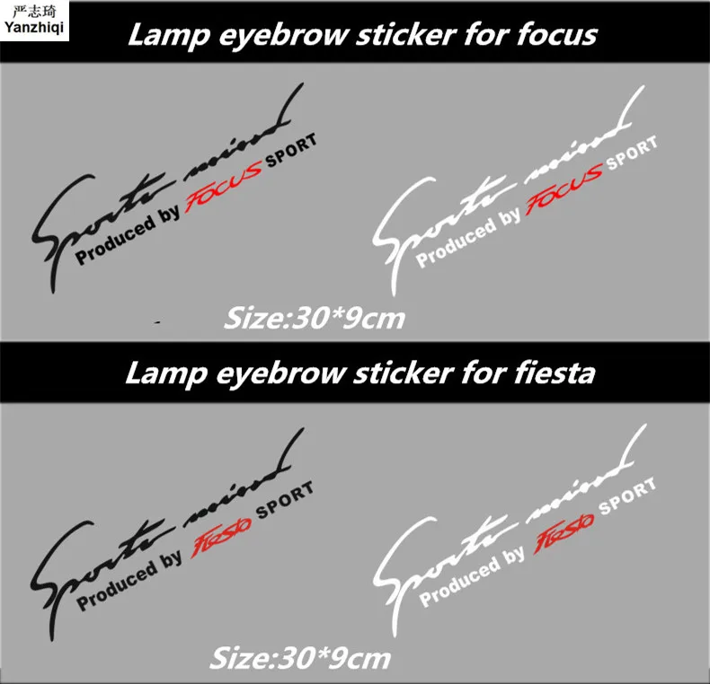 Авто передняя фара для бровей Спортивная наклейка капот двигателя ПВХ наклейка для автомобиля Стайлинг для FORD Focus Fiesta Mondeo Kuga Edge Ecosport