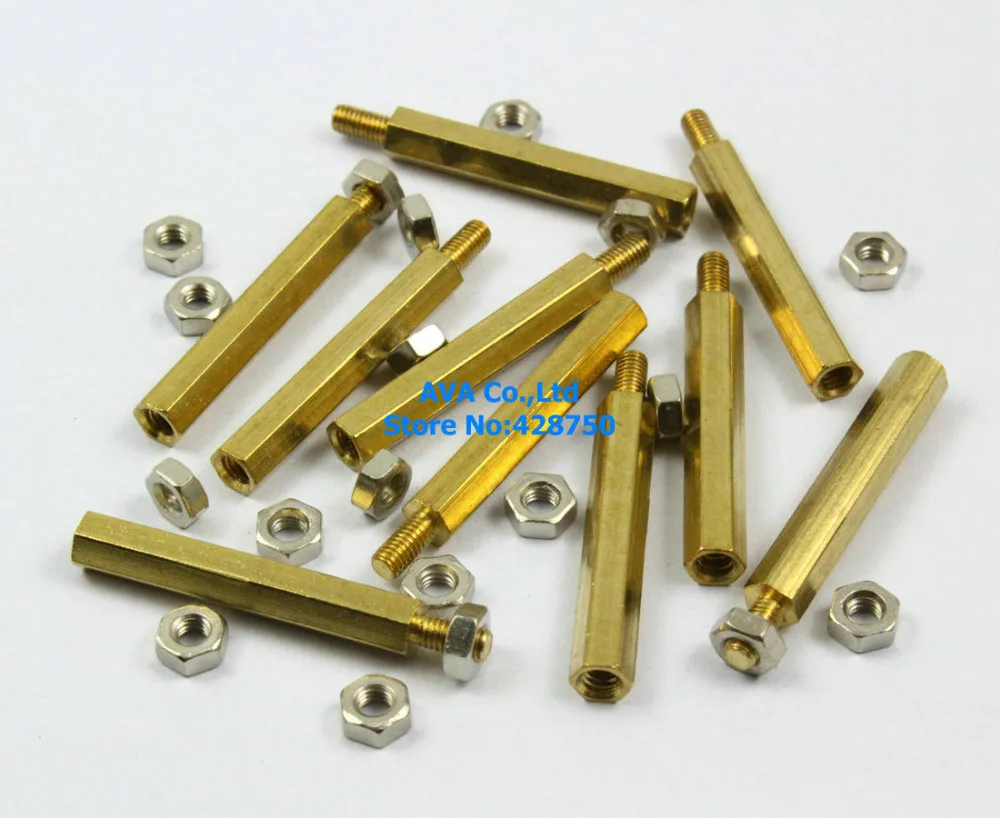 25 M3x6mm Male Female Hex PCB Standoff Spacers 30mm Body Length with