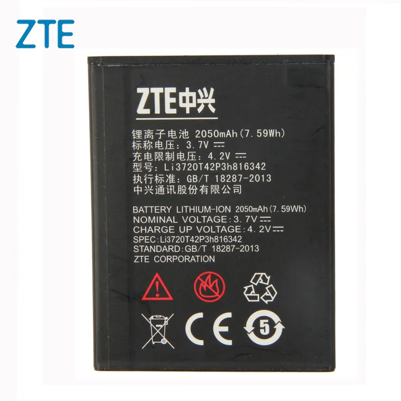 

Original ZTE Li3720T42P3h816342 Phone battery For ZTE U968 Q701C Q503U N968 2050mAh