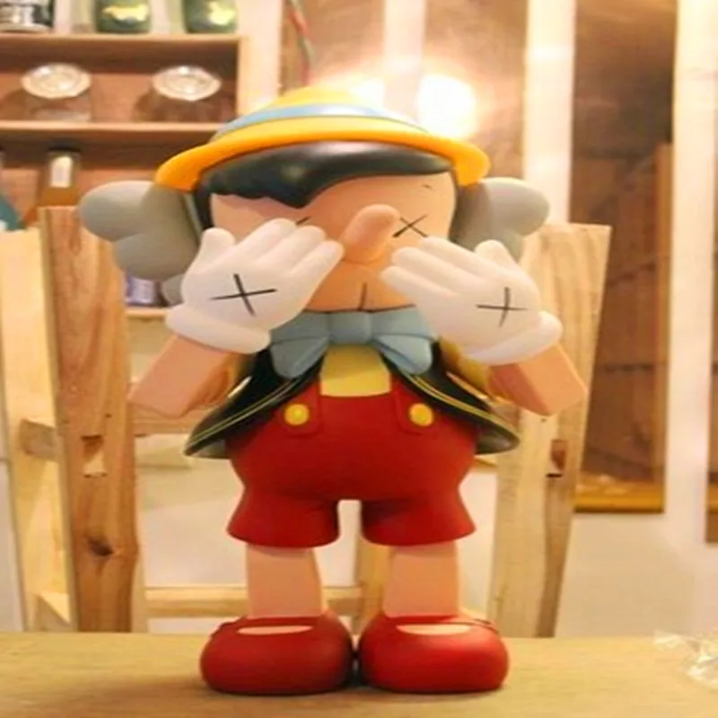 

45 Cm Standing Pinocchio Puppet Medicom Action Figures KAWS Dissected Companion Originalfake Toys Toy for Children