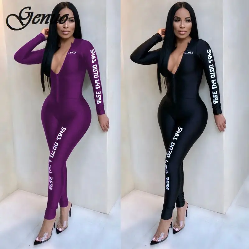 

Black Bodycon Sexy Jumpsuit Shorts For Women Long Sleeve Fitness Rompers Womens Jumpsuit Female Streetwear Playsuit Women