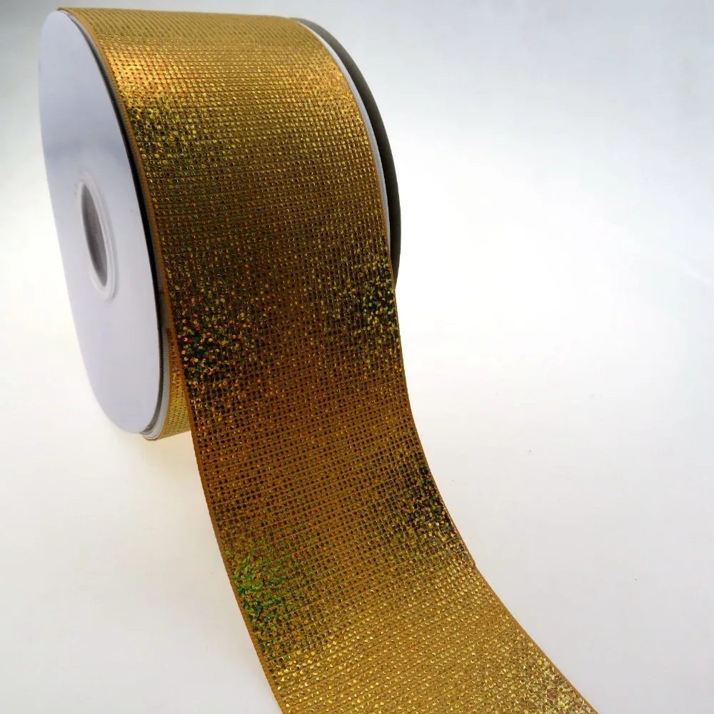 

new foil arrival 3" 75mm BOCA holagram grosgrain ribbon , many colors for choose , 50Yards
