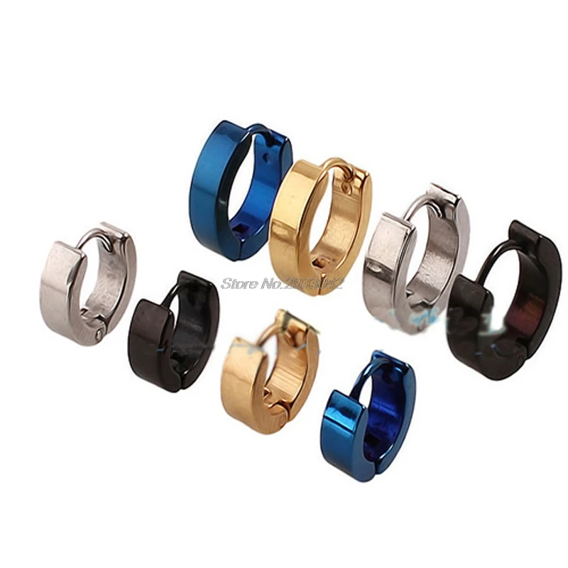 

5pcs/ 1 lot Titanium Steel Man Ear Clip On Ear Earrings Studs Brinco -W128