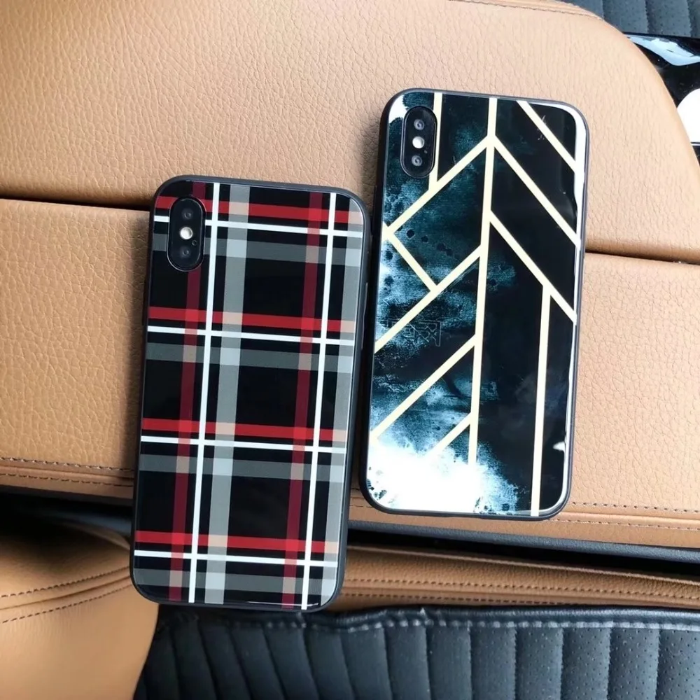 Hazy beauty For iPhone X Case New Luxury Lovely Cartoon Grid Hard Case