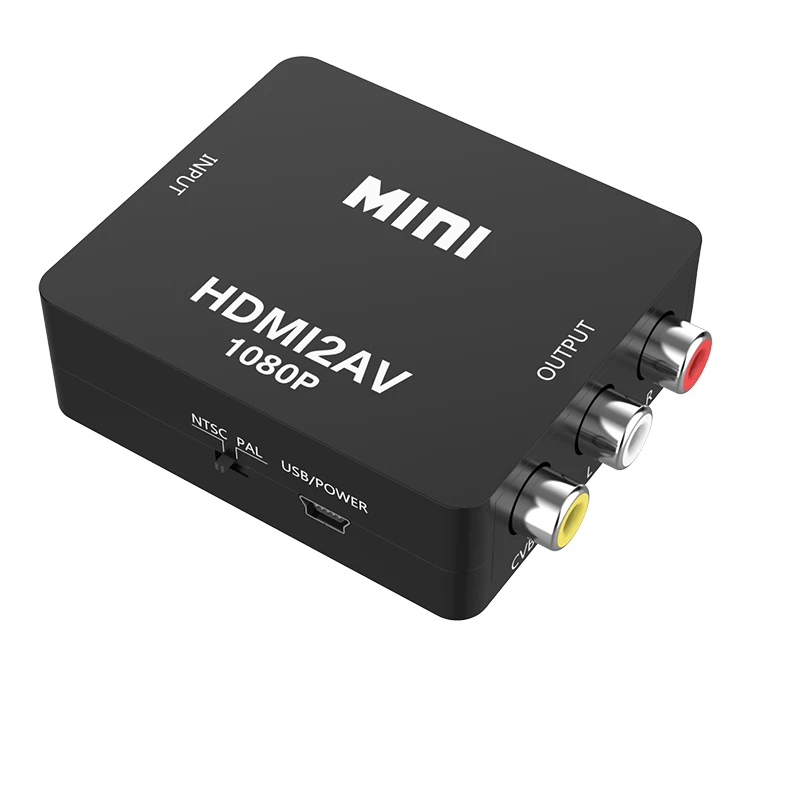 1080P HDMI в AV/RCA CVBS адаптер видео конвертер HDMI2AV адаптер конвертер коробка поддержка NTSC PAL выход HDMI в AV адаптер