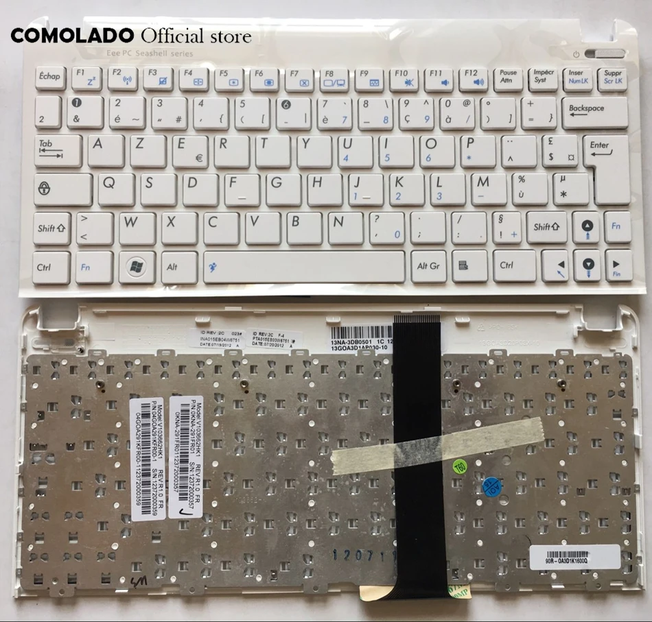FR French Keyboard For ASUS Eee PC 1015 1015B 1015BX 1015PW 1015CX 1015PD 1011 1015PX White with frame Keyboard FR Layout -  (2)