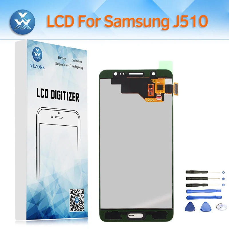 Adjust Brightness LCD Screen for Samsung Galaxy J510 J5 2016 SM-J510FN Display Touch Digitizer Assembly J510M J510H+Tool | Мобильные