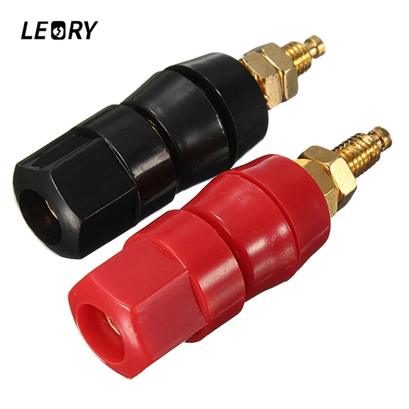

LEORY 2 Pcs Amplifier Binding Post Socket Speaker Terminal Board Connector For 4mm Banana Audio Plug