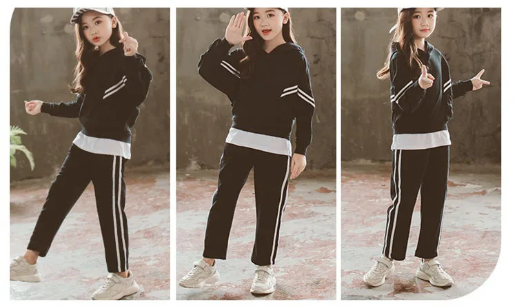 Autumn 2018 Kids Tracksuit Children's Clothing 2PCS Hooded Patchwork Coats & Pants for Girls Sport Suits for Kids Clothes Set (13)