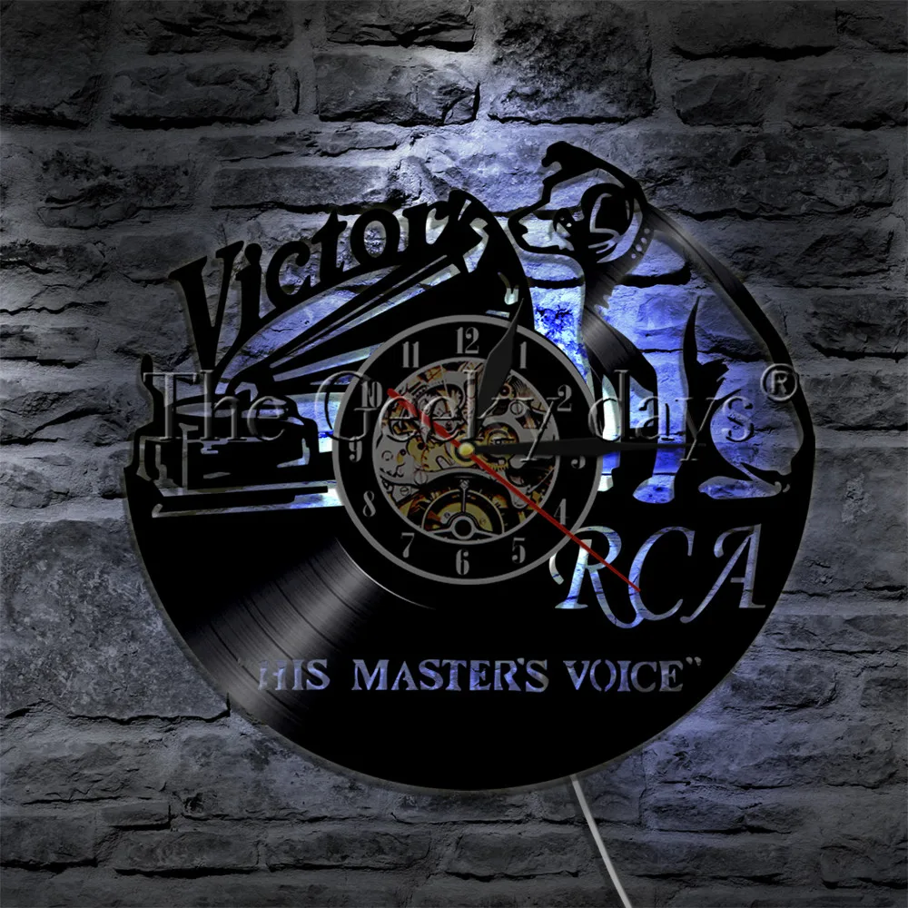 RCA Victor Dog голос его мастера музыкальная собака Виниловая пластинка настенные часы современный дизайн Victor Nipper декор настенные часы