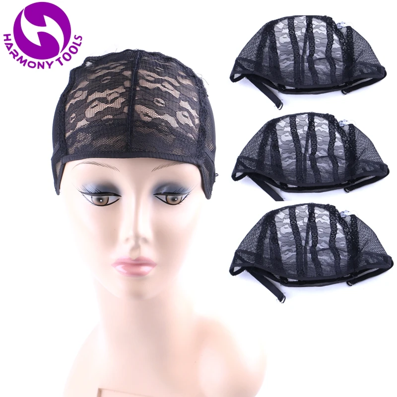 

HARMONY 10 Pieces Black Brown Blonde glueless wig cap for making wigs with adjustable strap for weave wig women hairnets easycap