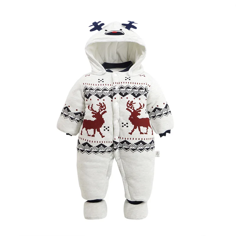 2018 New Newborn Christmas Deer Baby Boy Girls Warm Infant Romper Kid