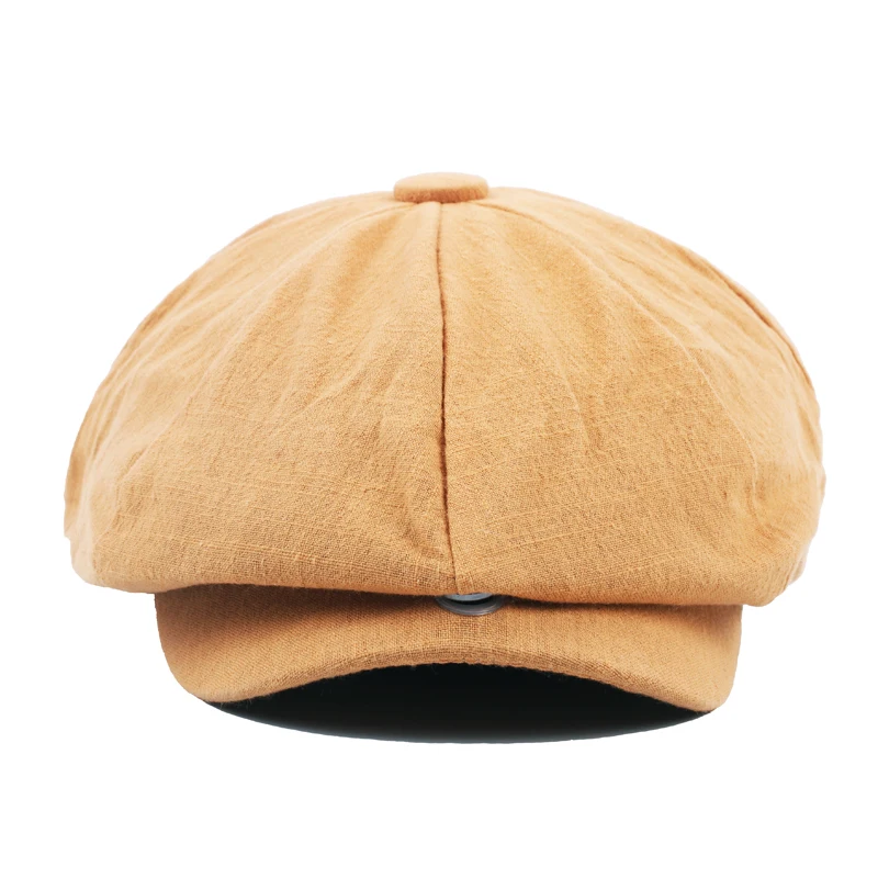 Осенне-зимние однотонные береты для мужчин повседневная хлопковая кепка s Мужская и женская восьмиугольная кепка козырьки шапочка шапки
