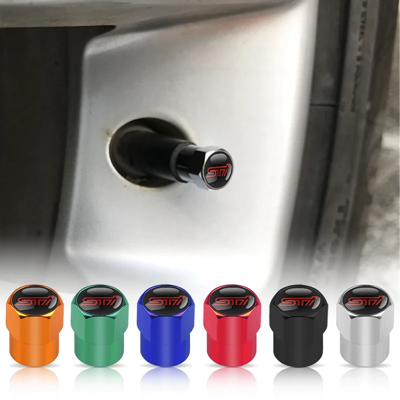 

4Pcs STI Emblem Car Wheel Tire Valves Tyre Air Caps For Subaru STI Legacy Forester Outback Rally WRX WRC Impreza Car Styling