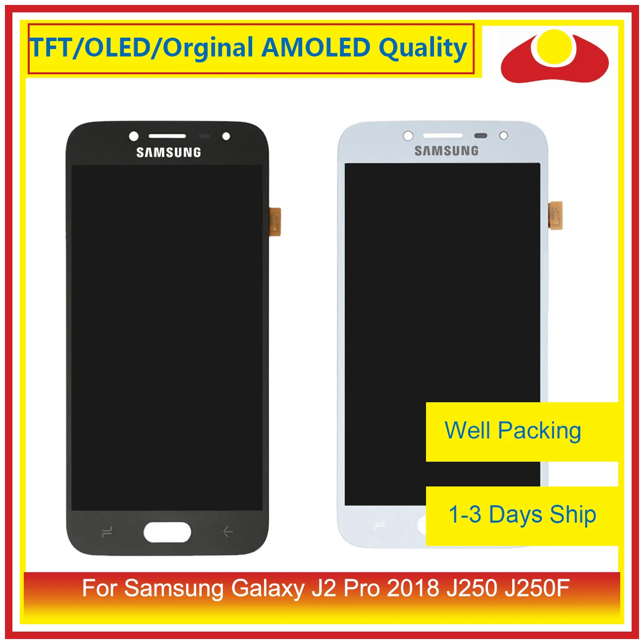 

10Pcs/lot For Samsung Galaxy J2 Pro 2018 J250 J250F LCD Display With Touch Screen Digitizer Panel Pantalla Complete