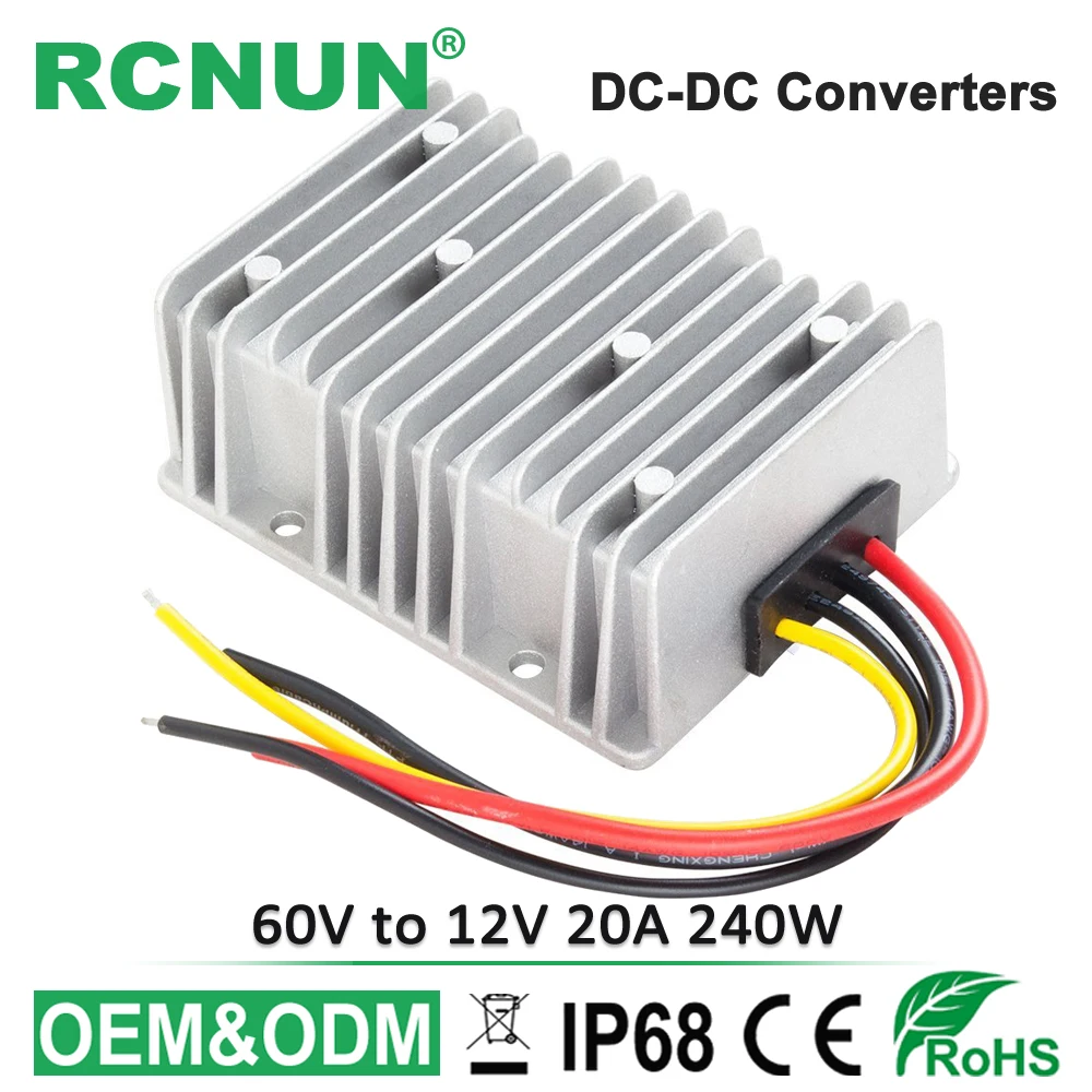 

36V 48V 60V 72V to 12V 20A 240W DC DC Step Down Converter Regulator 32-80 Volt to 12 Volt Switching Power Supply