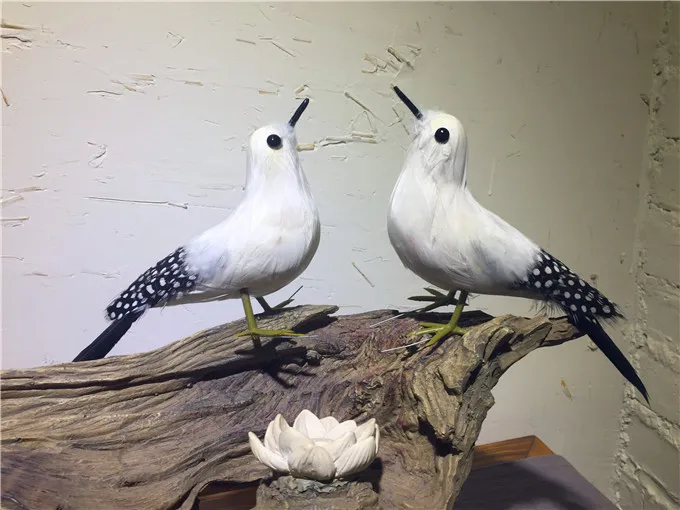 Пара Симпатичные Моделирование белая птица модели пластиковые и меха новые птица куклы подарок около 20 см 0657