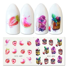 1 лист, переводные наклейки для ногтей, дизайн фруктового торта, водная наклейка, маникюр, сделай сам, искусство для ногтей, тату, стиль, украшение, LASTZ489-500