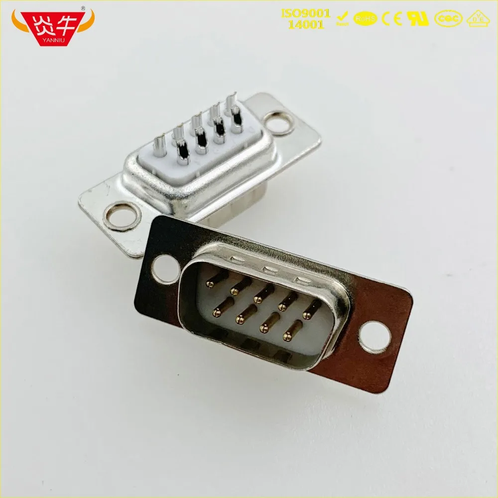 DB9 DB 9P MALE RS232 с разъемом 9 pin последовательный разъем интерфейса связи позолоченный