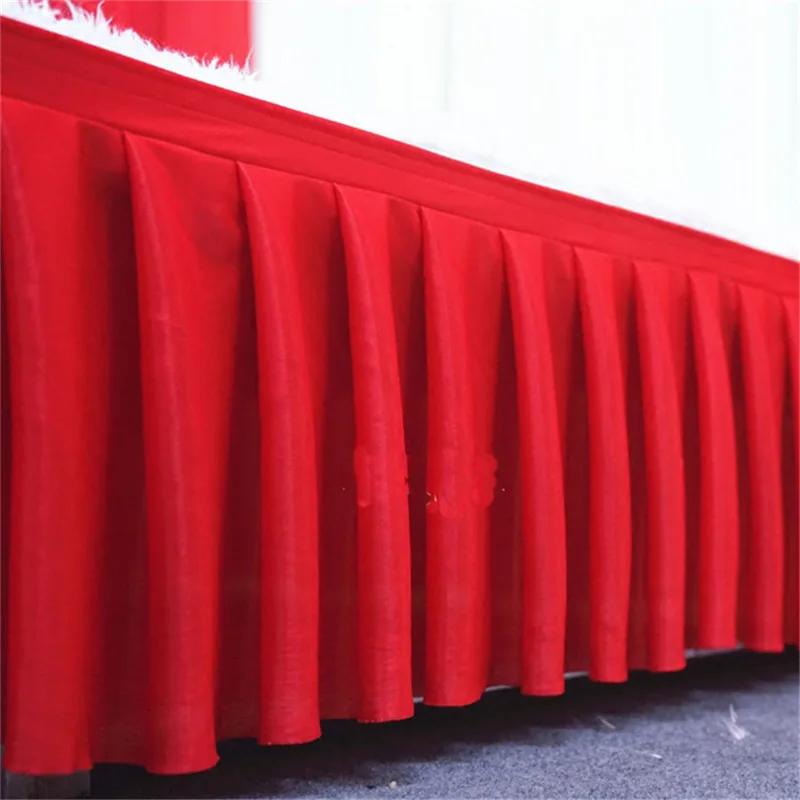 

Ice silk table skirt wedding backdrop curtains for table clothes table cover wedding stage table skirting for event party