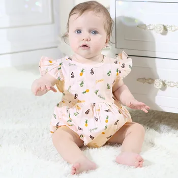 

2019 Hot Sale Summer Baby Boys Girls Pineapple Print Bodysuit Clothes Pink White Lovely Casual Cute Outfits Erkek Bebek Tulum