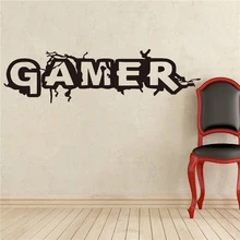 Стены комнаты Decor Art Vinyl Стикеры Фреска Наклейка геймер Слово игры дома Декор детской комнате, стены Стикеры s C04