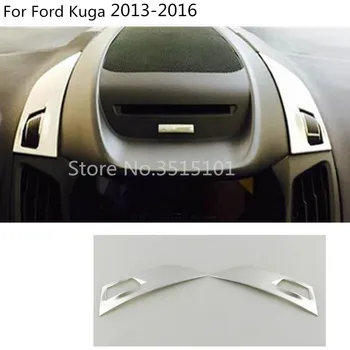 

car garnish cover inner trim ABS Silver middle Air conditioning switch Outlet Vent 2pcs For Ford Kuga 2013 2014 2015 2016
