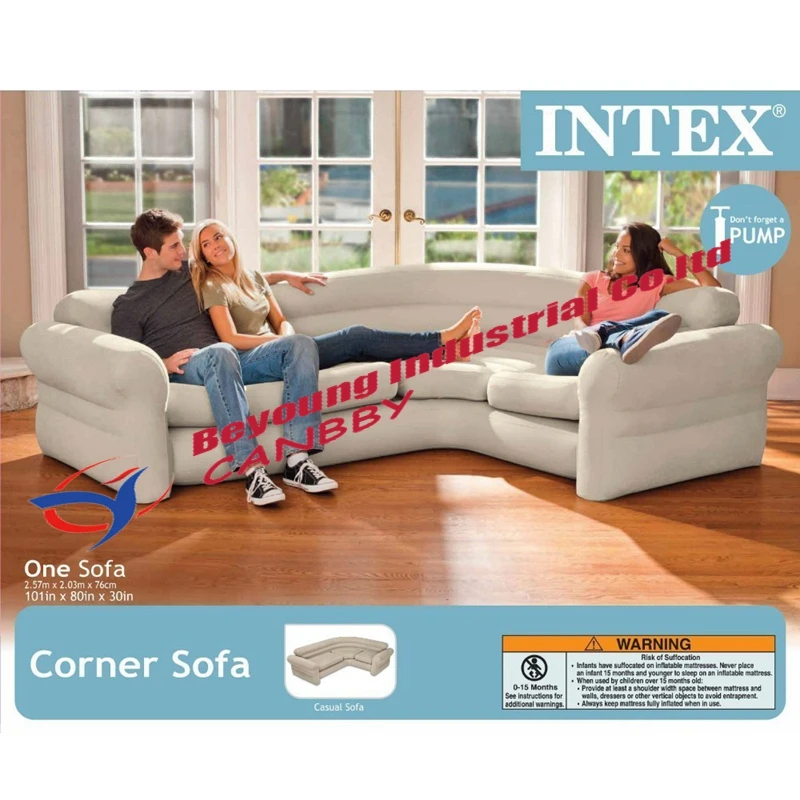 INTEX надувной секционный угловой диван водонепроницаемый аккуратный для отдыха с