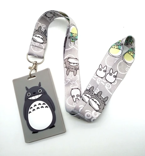 

New Retail 1pcs Cartoon My Neighbor Totoro Lanyard Key Chains Card Holders Bank Card Neck Strap Card Bus ID Holders M102