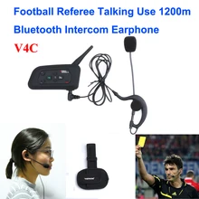 1 UNIDS 1200 M 4 Al Usuario Hablar Al Mismo Tiempo de Intercomunicación Árbitro de Fútbol Auriculares Full Duplex Bluetooth Intercom V4C Interfono