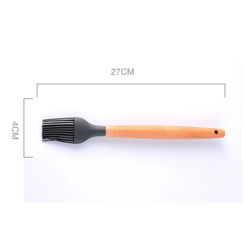 9 высококачественных кухонных инструментов, деревянная ручка, силикон, термостойкий набор, Премиум специальная кухонная посуда, кухонные инструменты - Цвет: Silicone spoon2