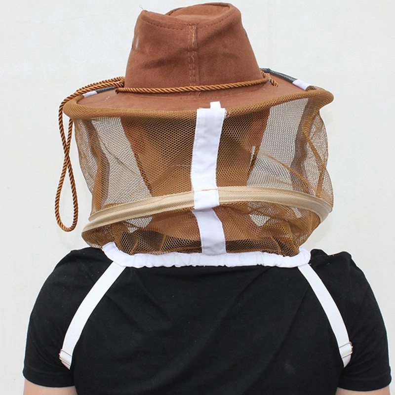 Coffee Color Universal Size Beekeeper Beekeeping Anti-bite Hat Cap with Face Protective Net for Outdoor Anti-mosquito Mask | Дом и сад