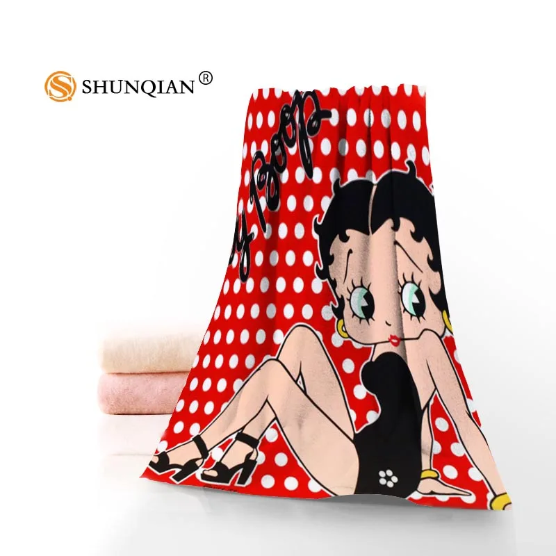 Новый пользовательский Betty Boop полотенце с принтом Хлопковое полотенце/банные