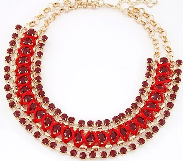 Модное ФЛУОРЕСЦЕНТНОЕ цветное металлическое ожерелье, темперамент, модное геометрическое плетение, красочное индивидуальное милое ожерелье
