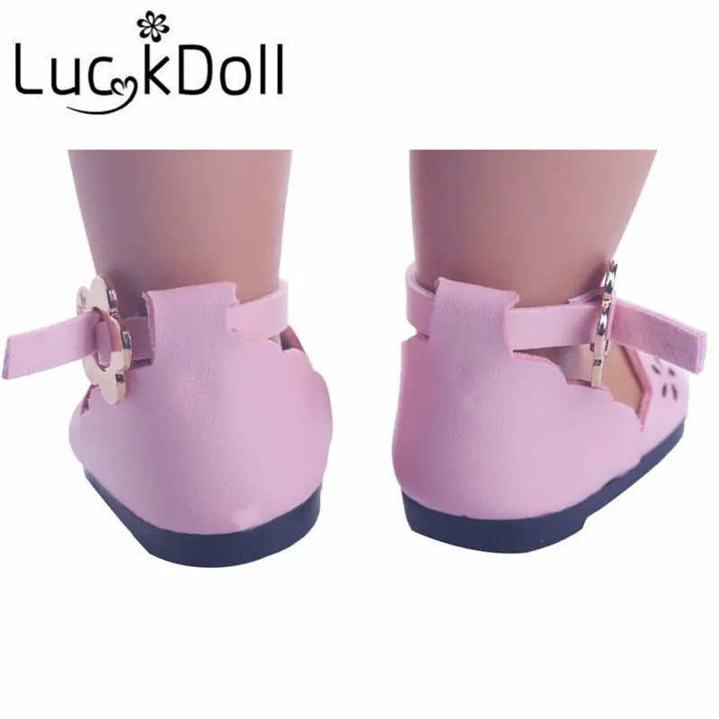 LUCKDOLL одноцветное Цвет Обувь с прорезями подходит 18 дюймов American& 43 см для ухода за ребенком для мам Baby Doll одежду, аксессуары, для девочек, игрушки, поколение, подарок