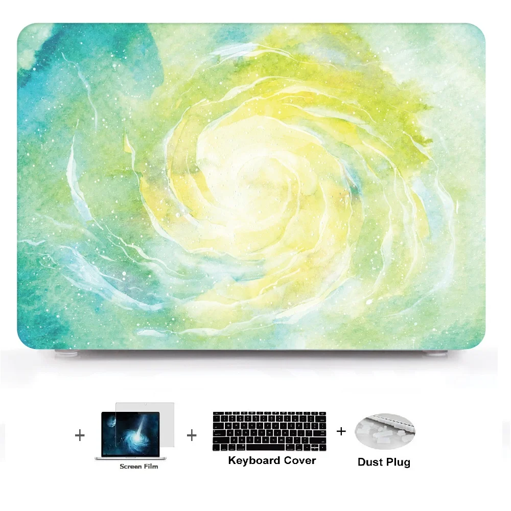 Мраморный Жесткий Чехол для ноутбука + кожаный чехол клавиатуры Macbook Air13 New A1932 Pro