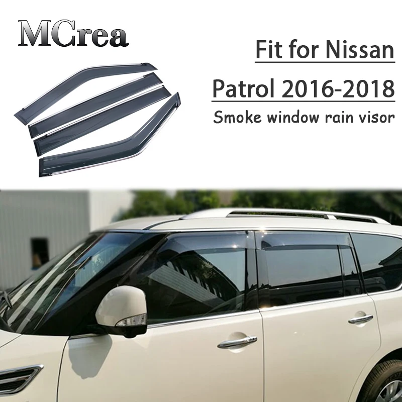 MCrea 4 шт. ABS автомобильный дымчатый козырек-отражатель Защита от солнца для Nissan Patrol аксессуары для укладки