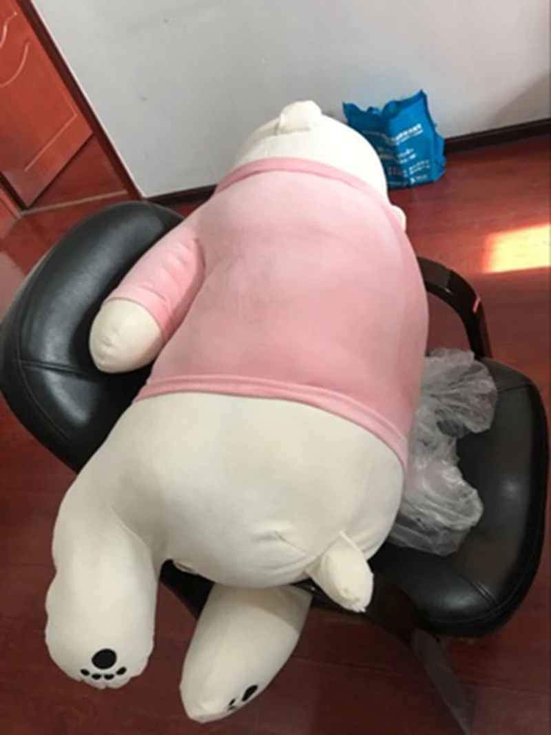 Dorimytrader Pop Cuddly Soft Fat Anime Polar Bear Plush Pillow Large Stuffed Animals White Bear Toy Doll Nice Gift Decoration 80cm 100cm 130cm DY50083 (10)