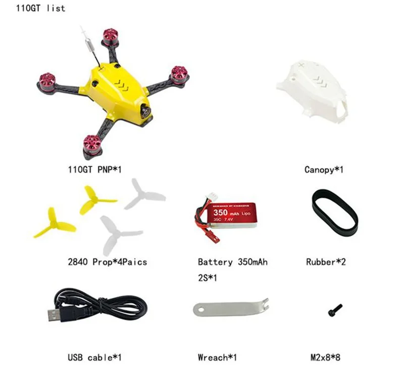 Новое поступление KINGKONG/LDARC 110GT 117 мм FPV гоночный Дрон с F3 4в1 10A Blheli_S 25 МВт 16CH 800TVL ARF BNF для радиоуправляемого дрона