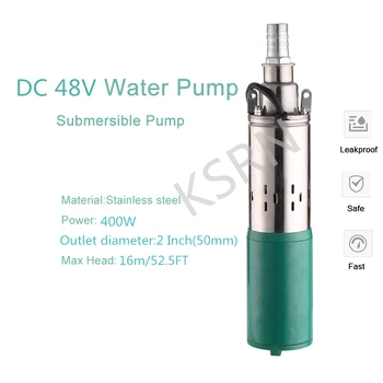 

DC 48V 400W Household Farm Submersible Water Pump Solar&Battery Deep Well Pump, 52.5FT Max Lift