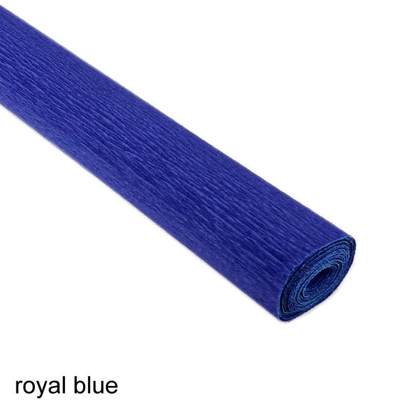royal blue Детский сад складной Скрапбукинг подарки крепированная бумага ремесло DIY цветок оберточная гирлянда 250x50 см декоративное оригами 21 цвет - Цвет: royal blue