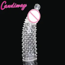 CandiWay penis Extender sleeve reusable bead Delay Condom vibrator sleeve sex toys for dildo realistic pleasure