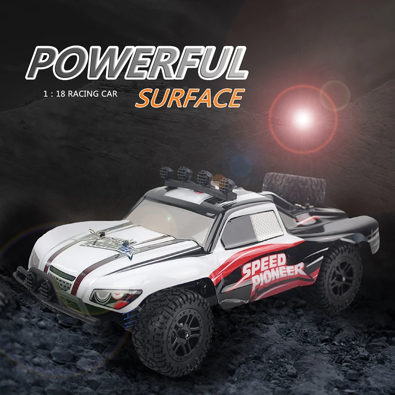 

Remote Control Trucks 2.4GHz Racing Monster 1:18 Scale RC Car Off-Road Toys white