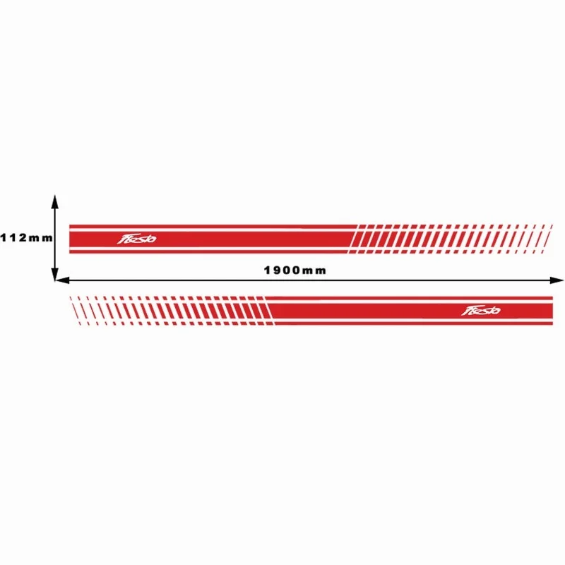 Наклейка на автомобиль, стильная наклейка на кузов автомобиля, Виниловая наклейка на тело, наклейка в полоску, наклейка s для Ford Fiesta, автомобильный Стайлинг - Название цвета: Красный